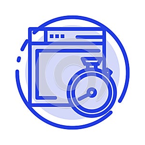 File, Brower, Compass, Computing Blue Dotted Line Line Icon