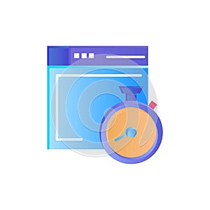 File, Brower, Compass, Computing  Flat Color Icon. Vector icon banner Template