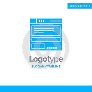 File, Browser, Computing, Code Blue Business Logo Template