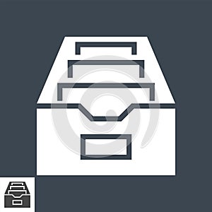 File Cabinet Flat Vector Icon