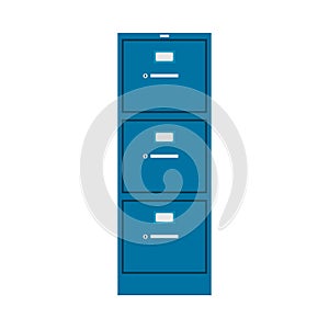 File cabinet vector icon furniture interior management finance catalog library binder. Database metal case office. Datum archive