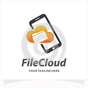 File Cloud Application Logo Design Template