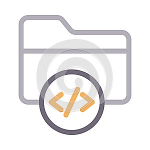 File coding vector color line icon