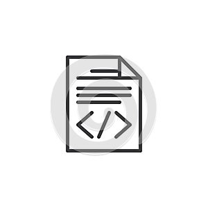 File coding outline icon.