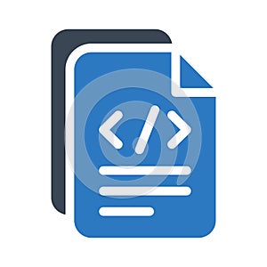 File coding vector glyph color icon