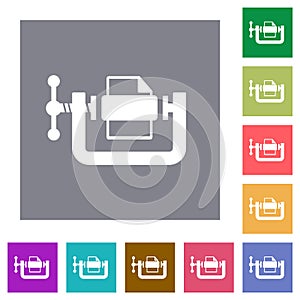 File compression solid square flat icons