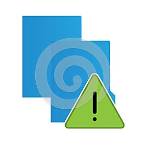 File computer folder icon with error isolated on white background