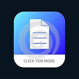 File, Data, User, Interface Mobile App Button. Android and IOS Glyph Version