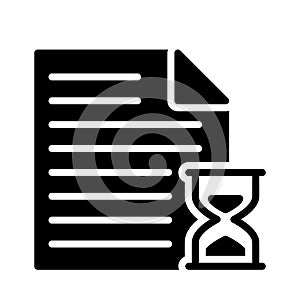 File deadline glyph flat vector icon