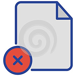File delete Isolated Vector icon which can easily modify or edit