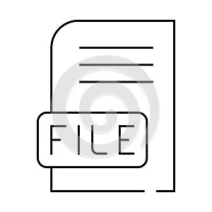 file digital document line icon vector illustration