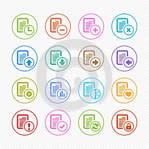 File Document Color line icon on white background - Vector illustration