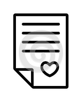 File document heart line icon