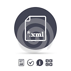 File document icon. Download XML button.