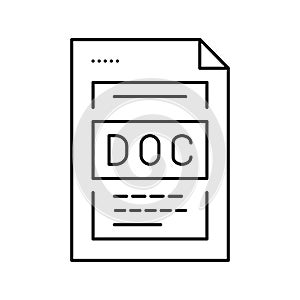 file document line icon vector illustration