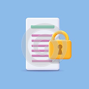 File Document Lock Security Icon. Locked file, protection symbol