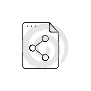 File, document, share icon. Simple line, outline vector of icons for ui and ux, website or mobile application