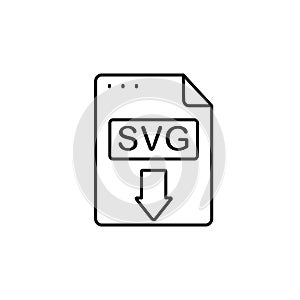 File, document, SVG icon. Simple line, outline  of icons for ui and ux, website or mobile application