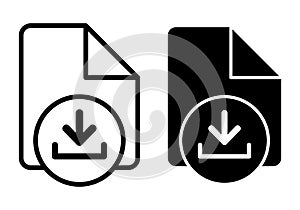 File Download Black Icon Bundle for Digital Retrieval Tools and Document Transfer Systems