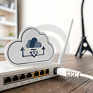 File download on network cloud isolated on white