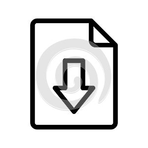 File download vector line icon