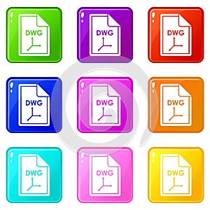 File DWG icons 9 set