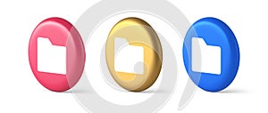 File folder archive directory button cyberspace digital document storage organizing 3d circle icon