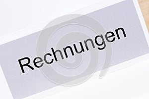 File folder bills Rechnungen in German
