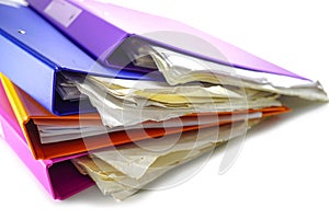 File Folder Binder stack of multi color on table