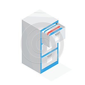 file folder cabinet isometric 3d view