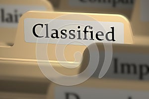 File folder with classified tab