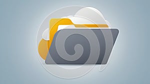 File Folder with Cloud Icon Concept for Data Storage