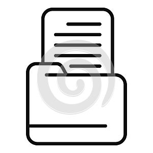 File folder document icon outline vector. Access share
