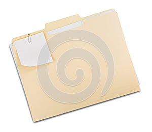 File Folder with Documents and Note