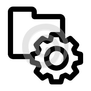 File folder icon. file folder with setting gear illustration. Flat vector icon. can use for, icon design element,ui, web, mobile