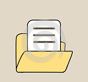 File folder icon, flat style. File folder icon.