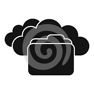 File folder icon simple vector. Data cloud