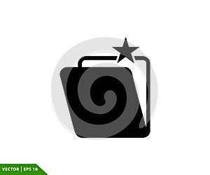 File folder icon vector logo design template