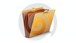 File folder isolated on white background. Generative AI