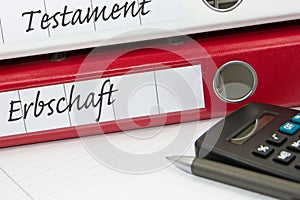 File folder labeled Will and Inheritance