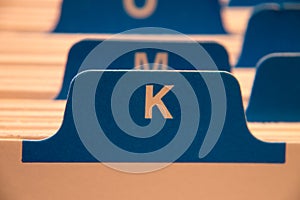File folder with letter k