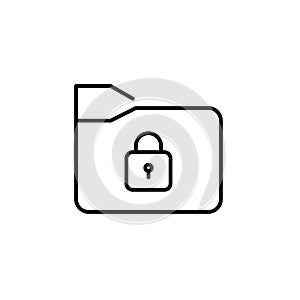 File folder with lock. Protected document, locking important documents. Pixel perfect vector icon