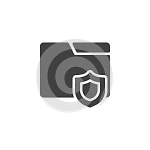 File folder lock vector icon