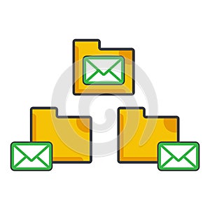 File folder with message icon. file folder illustration. Flat vector icon. can use for, icon design element,ui, web, mobile app