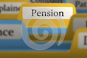File folder with pension tab