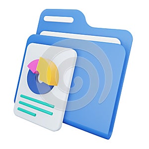 File folder report 3d rendering isometric icon.