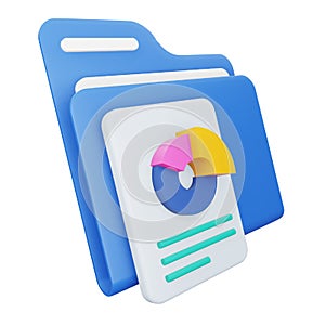 File folder report 3d rendering isometric icon.