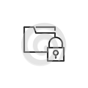 File folder security line icon