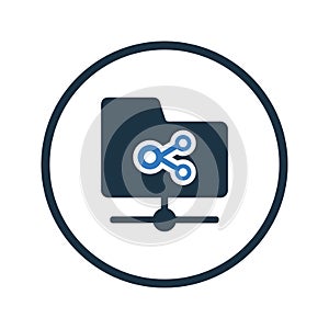 File, folder, share, sharing icon. Simple editable vector graphics