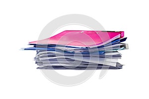 File folder and Stack of business report paper file